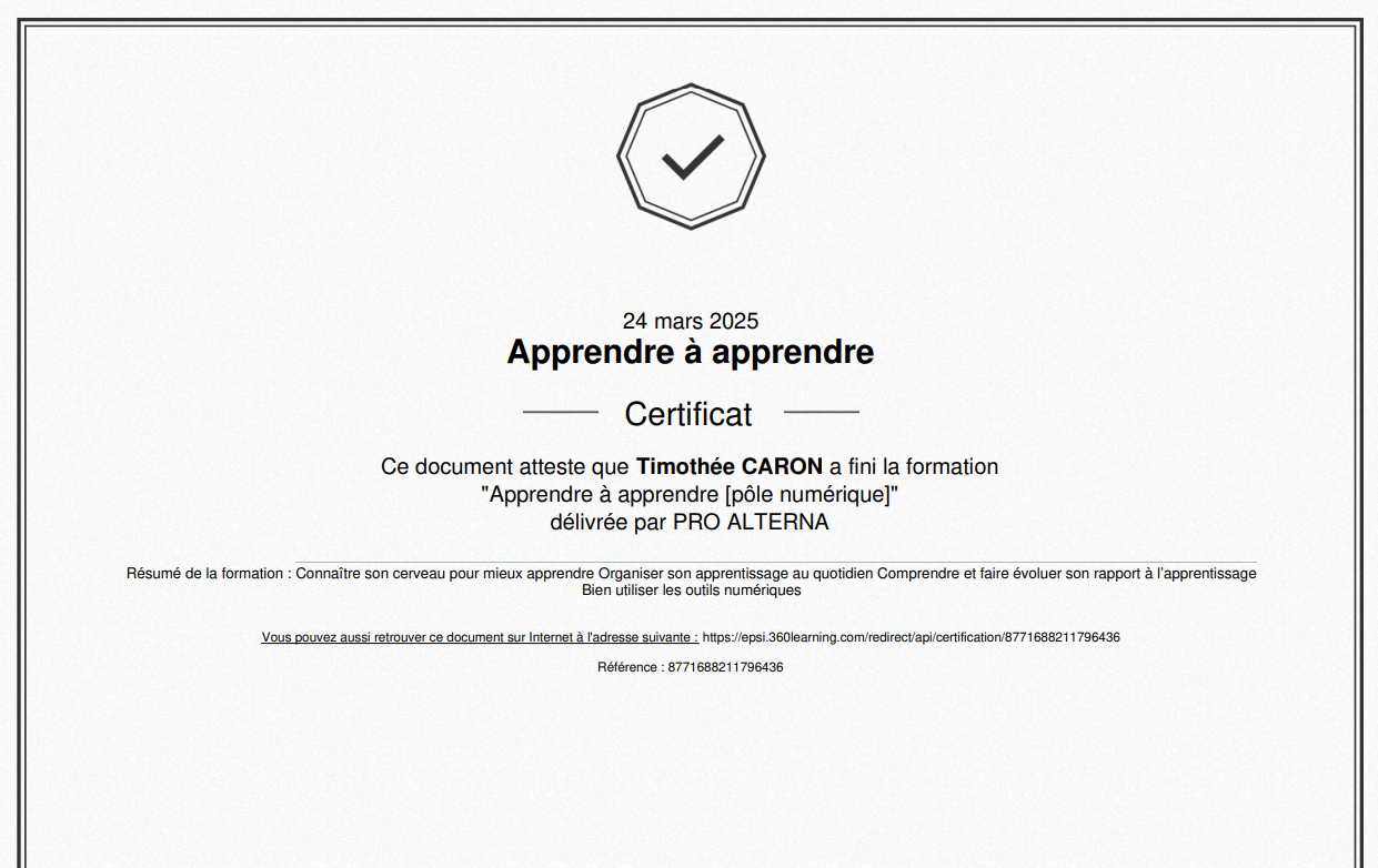 Apprendre à apprendre